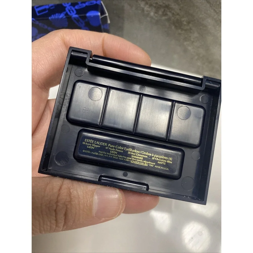 Estee Lauder Pure Color Eye Shadow Quad Ivory Slipper, Nude Fresco Hot Cinnamon‎